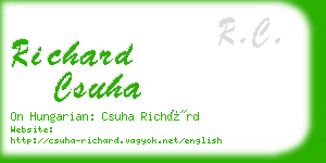 richard csuha business card